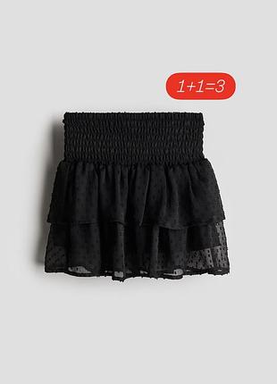 Чорна коротка спідниця з жатим поясом h&m | 12-13 років, зріст 158 см