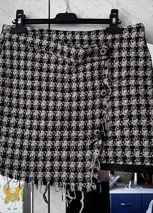 Лот одягу твідова спідниця, футболка zara, топ
