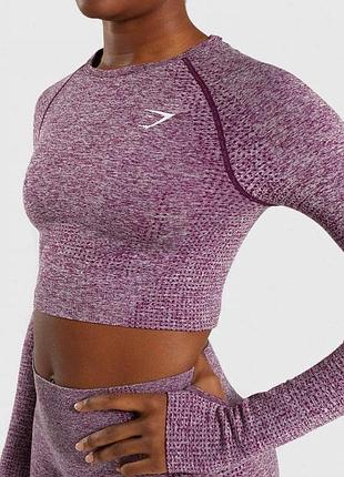 Спортивний топ з довгим рукавом gymshark 🛍️1+1=3🛍️