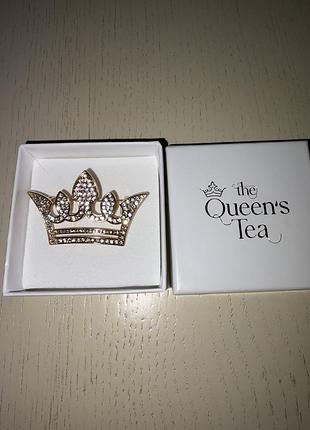 Брошка корона зі стразами the queen’s tea