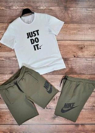 Літній чоловічий спортивний костюм комплект футболка + шорти nike just do it   розміри : xs, s, m, l, xl, xxl склад : 100% бавовна друк : dtf