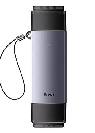 Кардрідер baseus lite series usb-a & type-c to sd/tf card reader grey