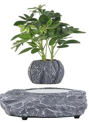Магнітний левітаційний горщик для рослин hcnt magnetic levitating pot m5b-p grey