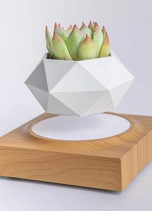 Магнітний левітаційний горщик для рослин hcnt magnetic levitating pot m10-fp wood grain