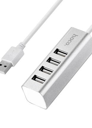 Usb-хаб hoco hb1 4usb line machine silver
