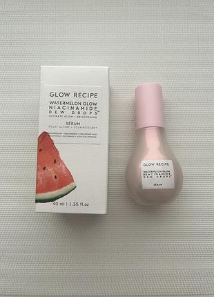 Cерум для сяйва шкіри watermelon glow niacinamide dew drops glow recipe 40 ml