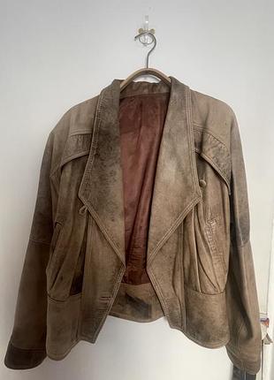 Vintage шкіряна куртка косуха 90s oversize suede leather boho western
