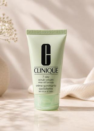 Скраб для усиленного отшелушивания clinique 7 day scrub cream rinse-off formula