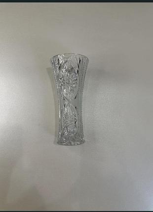 Кришталева ваза для квітів срср, вінтаж (алмазна грань)