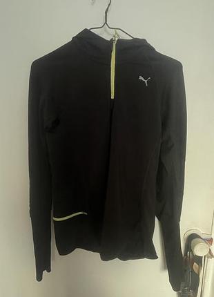 Puma бігова кофта s чорна спортивна худі drycell для бігу фітнесу тренувань