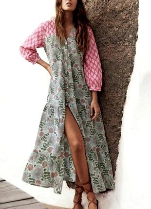 Платье женское zara миди/длинный хлопок