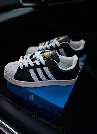 Кросівки жіночі adidas superstar black whitе