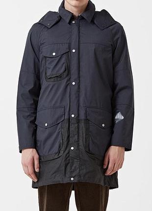 Мембранна куртка з текстильними вставками які ваксться у розмірі s, m, barbour x wood wood amager wax jacket - navy