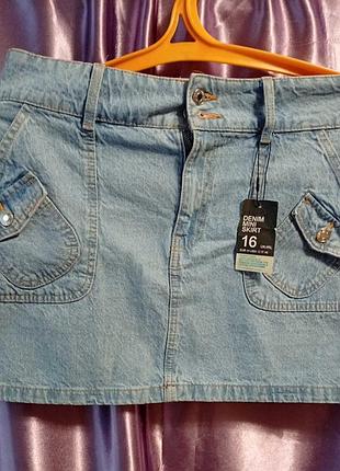 Женская джинсовая юбка, 💯 сотон, primark