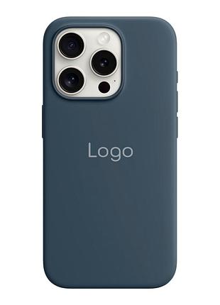Чохол silicone magsafe посиленого захисту для apple iphone15 pro storm blue