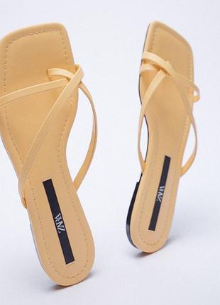 Персикові босоніжки шльопки zara 38 р.