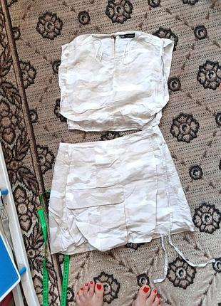 Льняной костюм zara