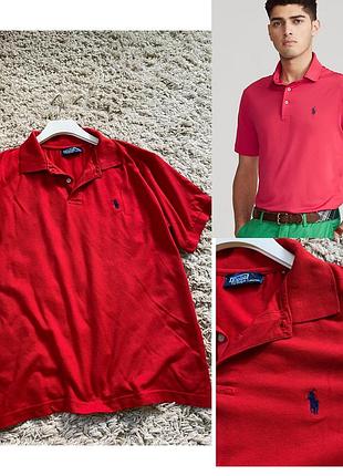Червона чоловіча футболка поло від polo by ralph lauren,p.l-xl