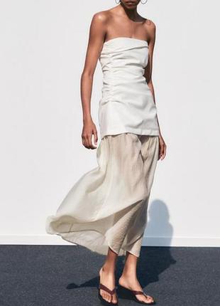 Белое платье zara длинное