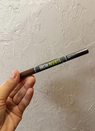 Фломастер-гель для брів 2 в 1 maybelline new york brow inserts у відтінку medium brown. для брів туш