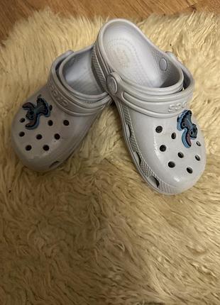 Детские голубые crocs   сабо (кроксы) c 11