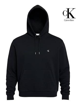 Оригінальне чоловіче худі calvin klein розмір l чорне на флісі чоловіче кофта з капюшоном вільний батник чоловічий толстовка а1