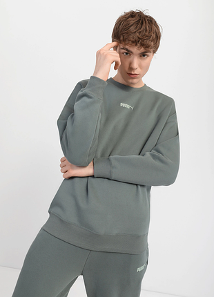 Свитшот мужской puma classics серо-зеленый размер xl