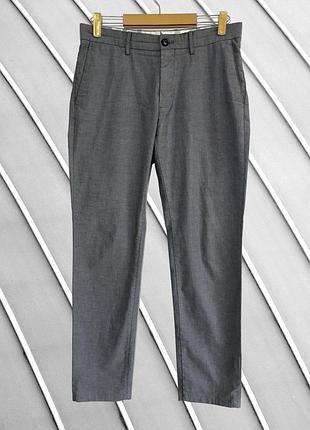 Мужские брюки massimo dutti w31 l30 s m оригинал масело дутти стан идеал серые летние хлопковые легкие брюки slim fit 46