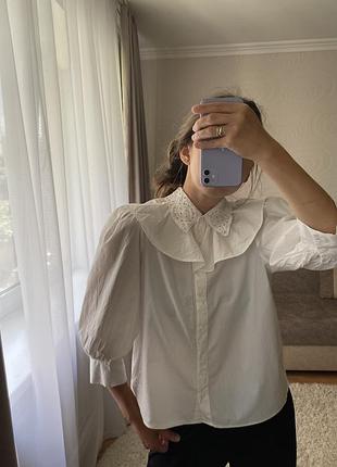 Блуза сорочка zara s біла