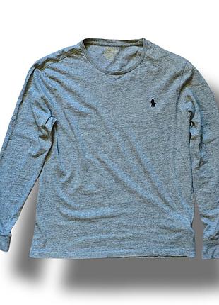 Лонгслив polo ralph laurenn, серый, m, хлопок