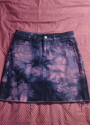 Джинсова спідниця collusion tie dye 100% бавовна, розмір m (eu 38)