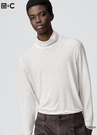 Гольф uniqlo кашемір білий бежевий m новий лонгслів кофта