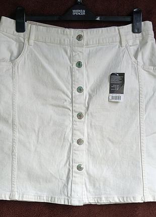 Юбка женская, белая, джинсовая, eur 46