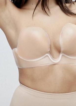 Ліф липучка / тілесне fly bra на липучках 80b / лиф телесный на липучках / багаторазові наліпки на груди / бюстгальтер флай бра