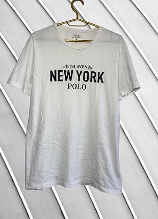 Мужская футболка polo ralph lauren m оригинал поло ральф лорен стан идеал белая базовая с надписью логотипом 48