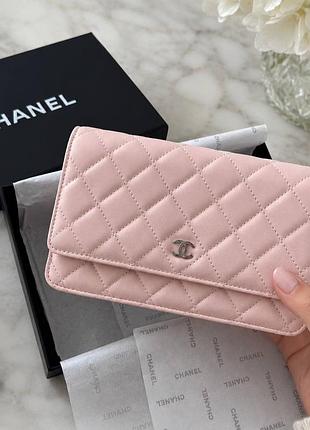 Сумка chanel woc маленька рожева жіноча