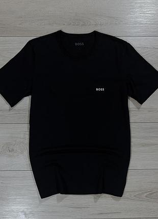 Новая черная мужская футболка бос boss hugo boss black minimal, факт m, оригинал