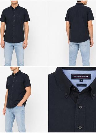 Чоловіча сорочка tommy hilfiger чорна з коротким рукавом m