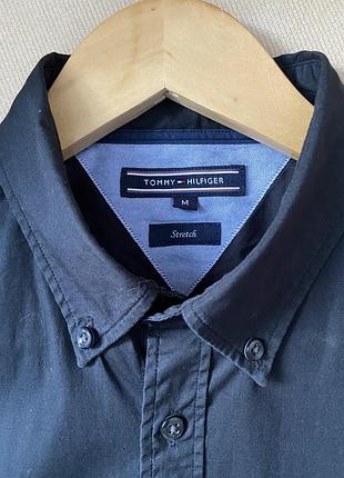 Чоловіча сорочка tommy hilfiger чорна з коротким рукавом m