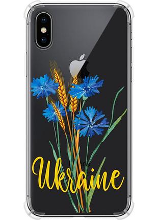 Чохол силіконовий протиударний с посиленими кутами патріотичний на телефон iphone x ukraine v2 "5445sp-1050-58250"