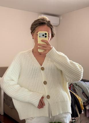 Об’ємний молочний кардиган ar jen | oversize | one size