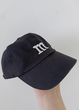 Детская кепка бейсболка m&amp;m's (эмеммс) с гнутым козырьком черная, унисекс