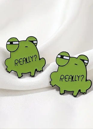🐸 брошь-значок "really" с забавной лягушкой