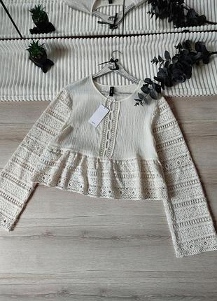 Новый кружевной топ кроше mango p m-l