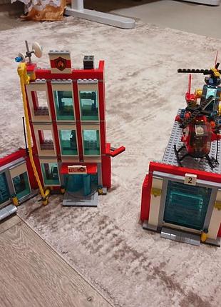 Велика пожежна станція lego city fire station (вже зібрана + акція + відео)