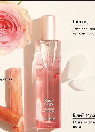 Caudalie освіжаюча парфумована вода rose des vignes