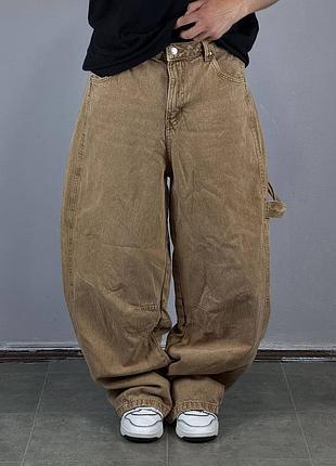 Baggy jeans скейт джинси штаны джинсы штани брюки деним одяг одежда классические прямые бегги широкі оверсайз коричневые carhartt
