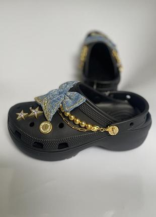 Crocs classic platform denim glitz clog w7 38 оригінал