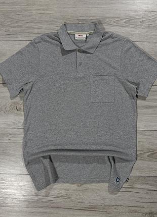 Оутдур мужская футболка поло лисичка fjallraven ovik pique grey, m, оригинал