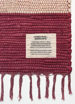 Chindi rug wine &amp; peach плетеный коврик ручной работы от датского бренда bongusta.